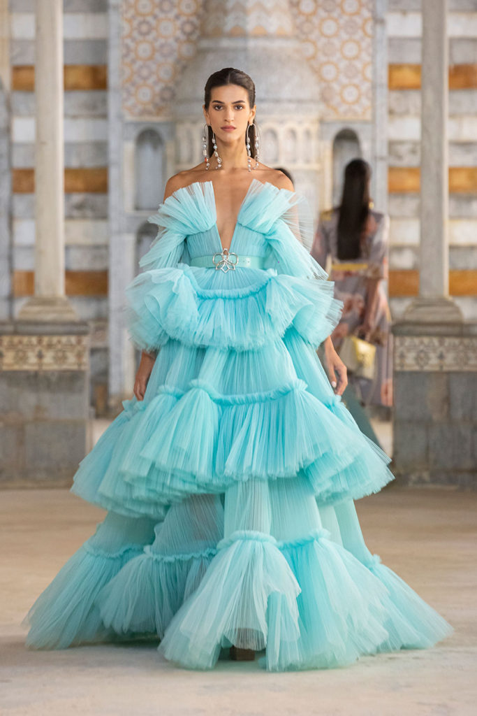 ruffle tulle dress